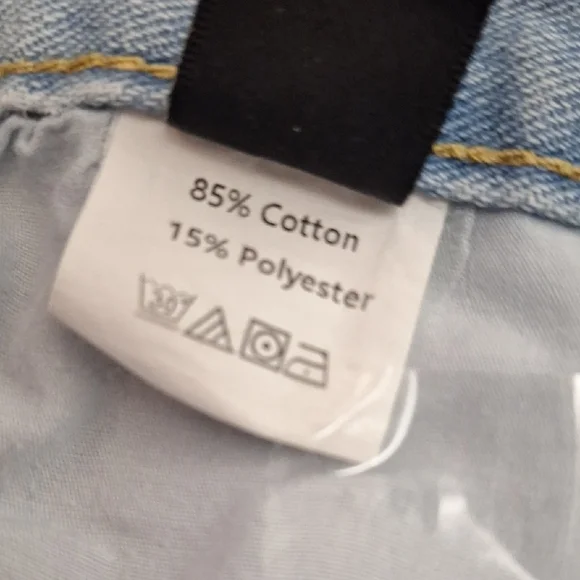 SHEIN Three-Tone Patchwork Light,  Medium, Dark Blue Jeans, High Rise, Wide Leg, - Picture 11 of 13